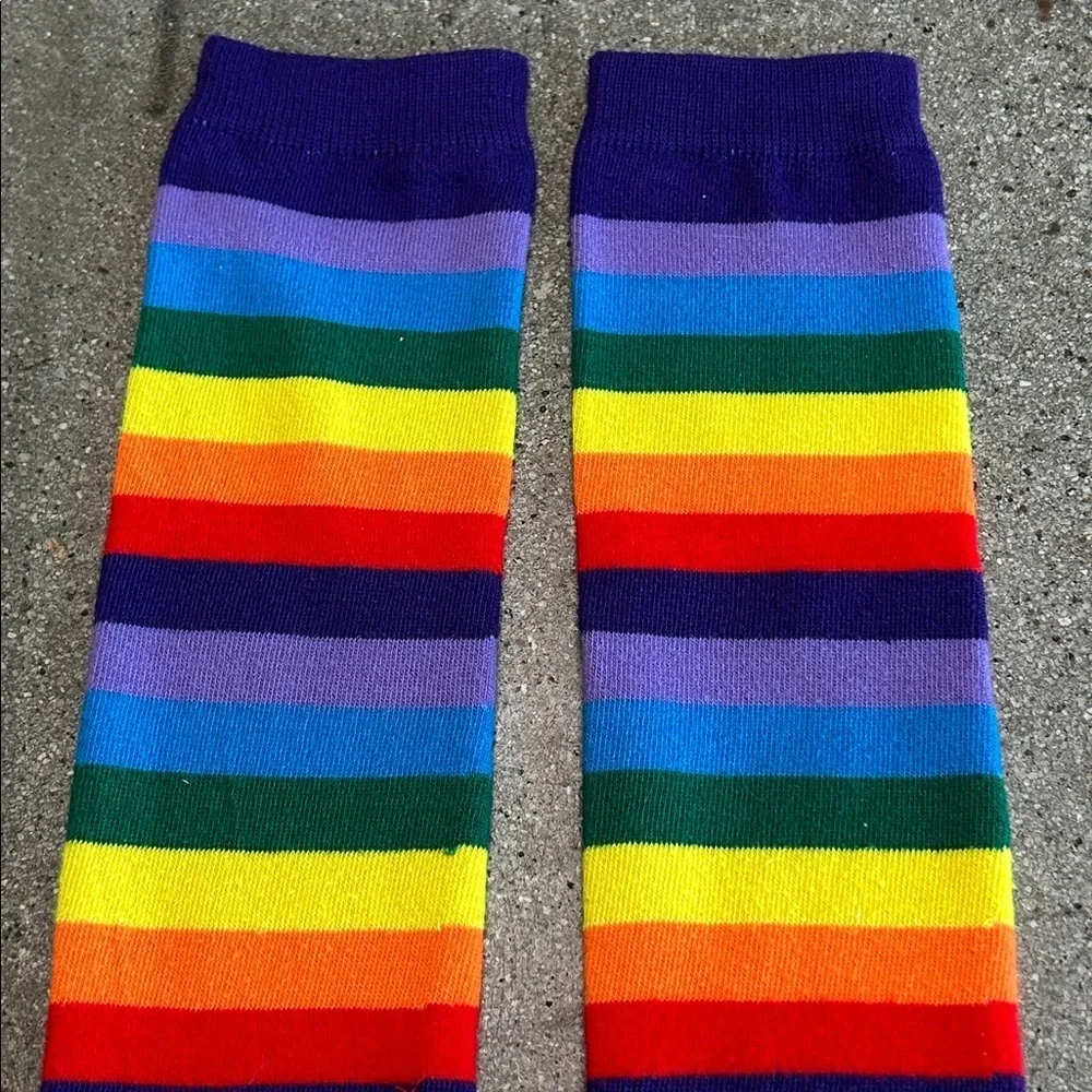 Bright Rainbow Stripe Knee-High Socks - Multicolor